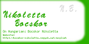 nikoletta bocskor business card